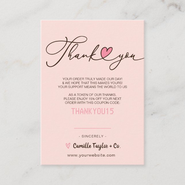 Carte De Fidélité Merci d'entreprise et code remise | Loyal moderne (Devant)