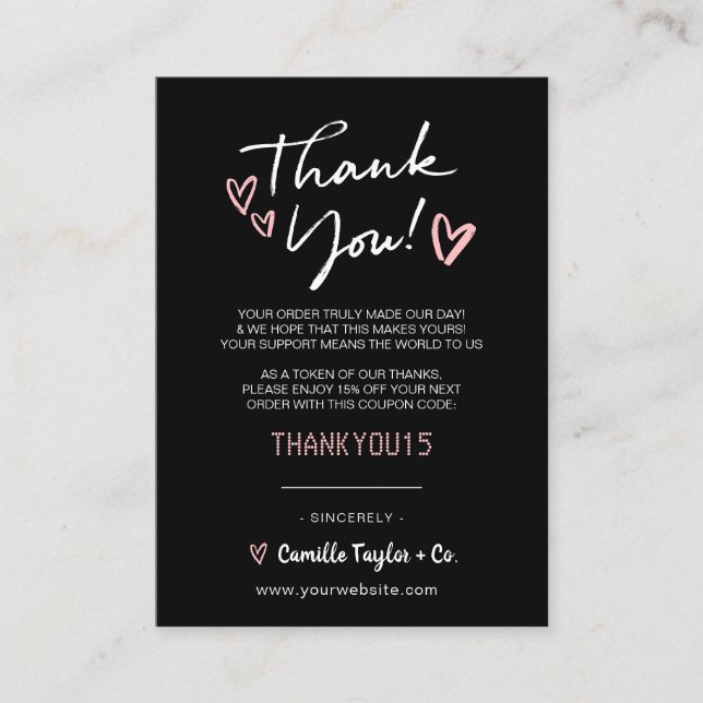 Carte De Fidélité Merci d'entreprise et code remise | Moderne  (Devant)
