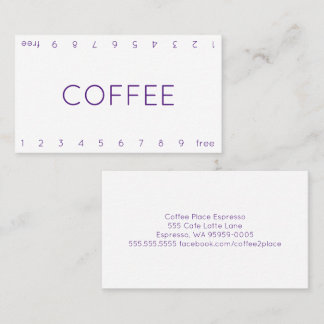 Carte De Fidélité Mince Double Nombre Loyauté Café Punch Card