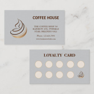 Carte de fidélité minimaliste de la cafétéria