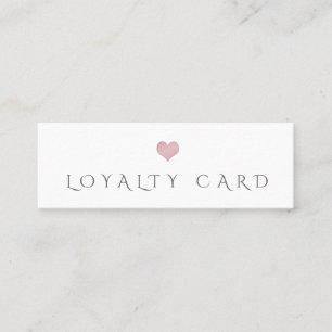 Carte de fidélité minimaliste simple au coeur rose