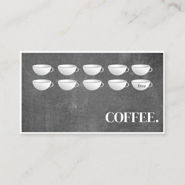 Carte de fidélité moderne Black Chalkboard Café Cu (Devant)