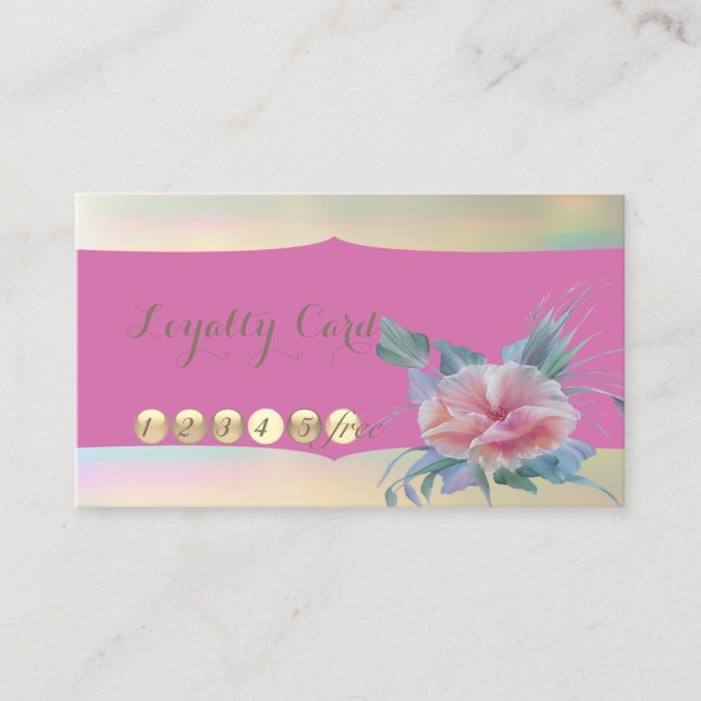 Carte de fidélité moderne, élégante, Fleur (Devant)