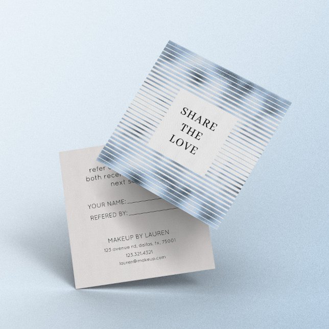 Carte de fidélité moderne Foil Bleu (Créateur téléchargé)
