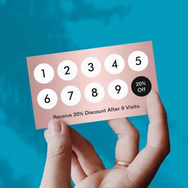 Carte de fidélité Moderne Foil Rose Gold Beauty Sa (Créateur téléchargé)