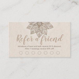 Carte De Fidélité Moderne Massage Thérapiste Script Lotus Flower