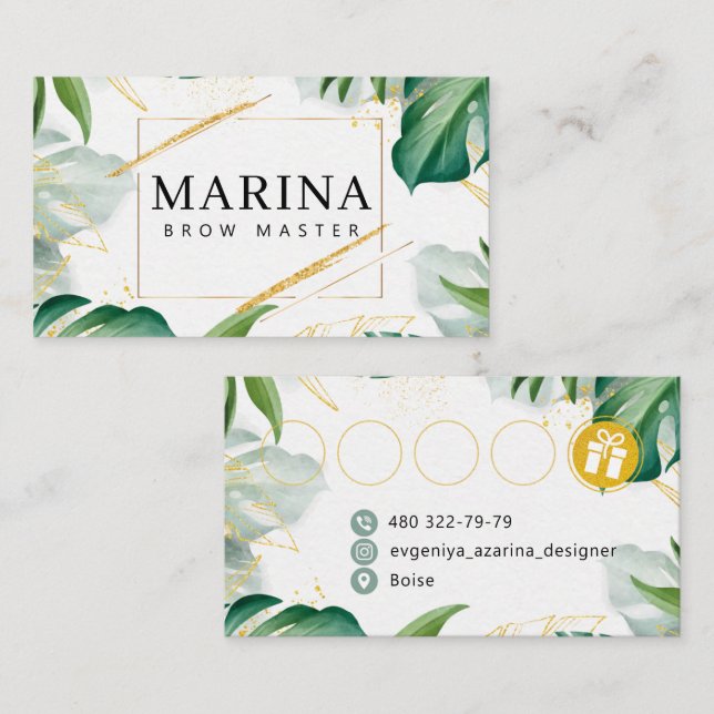 Carte de fidélité moderne pour professionnels de l (Devant / Derrière)