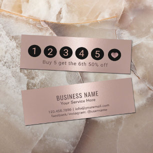 Carte de fidélité   Moderne Rose Gold Metallic 6