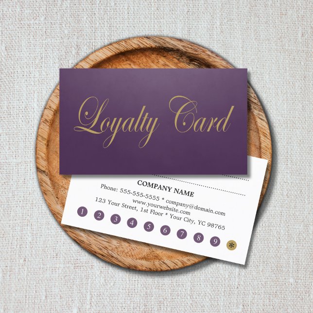 Carte de fidélité moderne Simple Chic Purple Faux  (Créateur téléchargé)