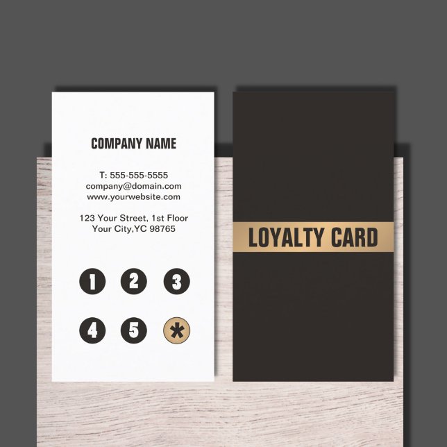 Carte de fidélité moderne Simple Dark Faux Gold (Créateur téléchargé)