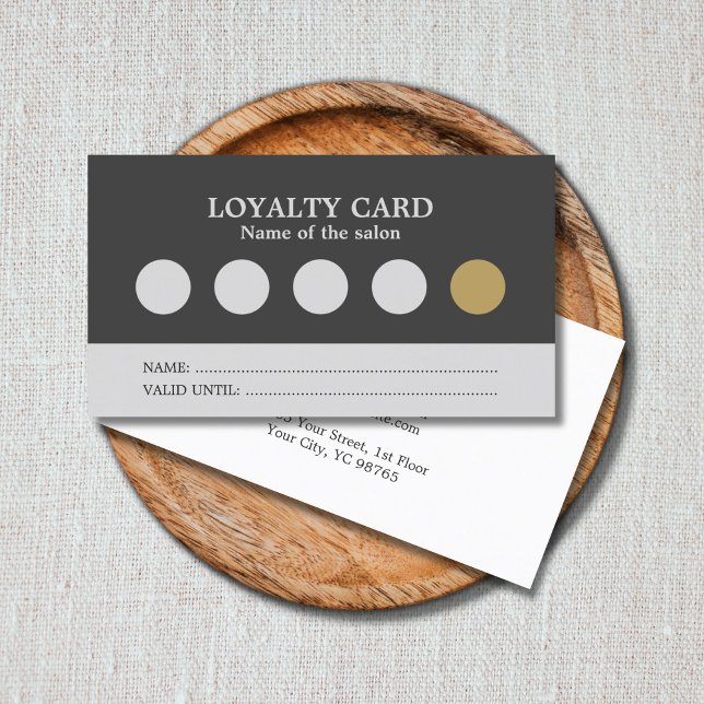 Carte de fidélité moderne Simple Grey Silon Salon (Créateur téléchargé)