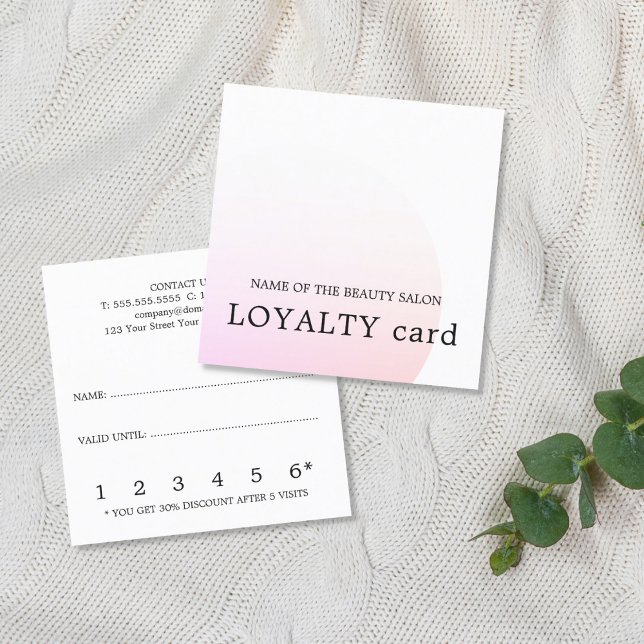 Carte de fidélité moderne simple Rose blanc Beauté (Créateur téléchargé)