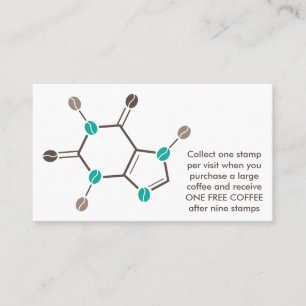 Carte De Fidélité molécule de fèves de caféine