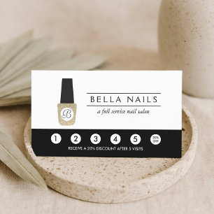 Carte De Fidélité Monogramme du salon à ongles sur Parties scintilla
