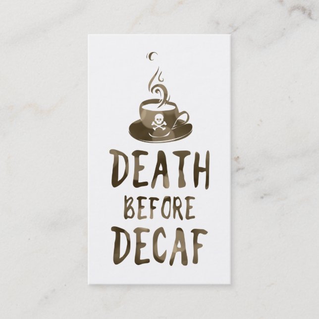Carte De Fidélité mort avant café décaf (Devant)