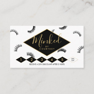 Carte De Fidélité Motif Lashes de texte noir/blanc
