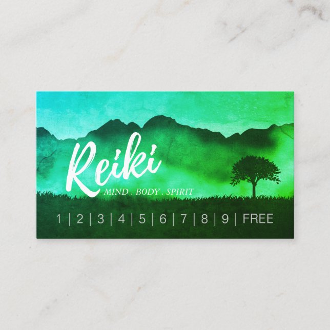 Carte De Fidélité Natural Reiki Master Yoga instructeur Loyalty Punc (Devant)