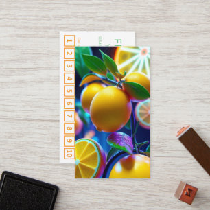 carte de fidélité Neon Citrons Limes loyalty punch
