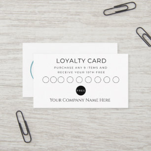 Carte de fidélité noir blanc minimaliste Logo d'af