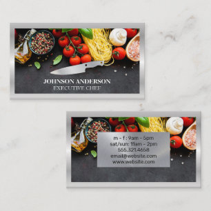 Carte De Fidélité Nourriture et épices Chef Knife Arts culinaire
