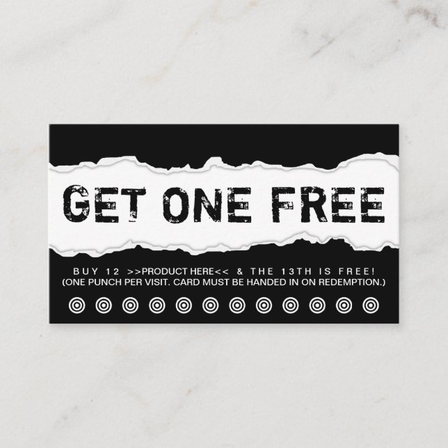 Carte De Fidélité obtenez un libre (Devant)