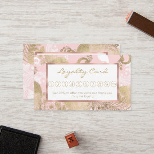 Carte De Fidélité Oiseau royal rose
