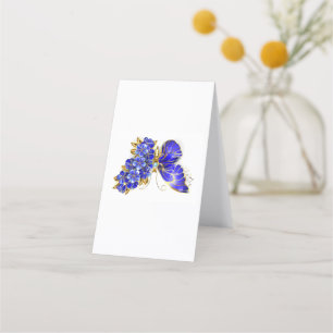 Carte De Fidélité Papillon saphir à fleurs
