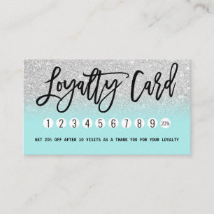 Carte De Fidélité Parties scintillant d'argent chic glamour
