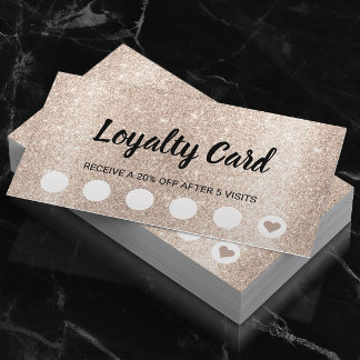 Carte De Fidélité Parties scintillant d'or ivoire moderne Beauté Sal