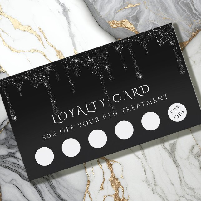 carte de fidélité parties scintillant noire (Créateur téléchargé)