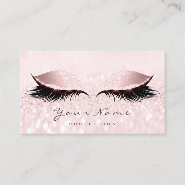 Carte De Fidélité Parties scintillant Pink Loyalty Card Maquillage A (Devant)