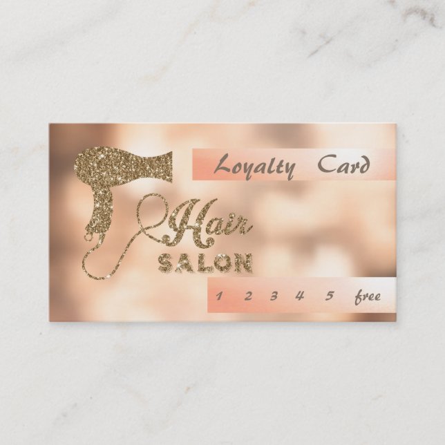 Carte De Fidélité Parties scintillant stylée Sèche-cheveux Bokeh Loy (Devant)