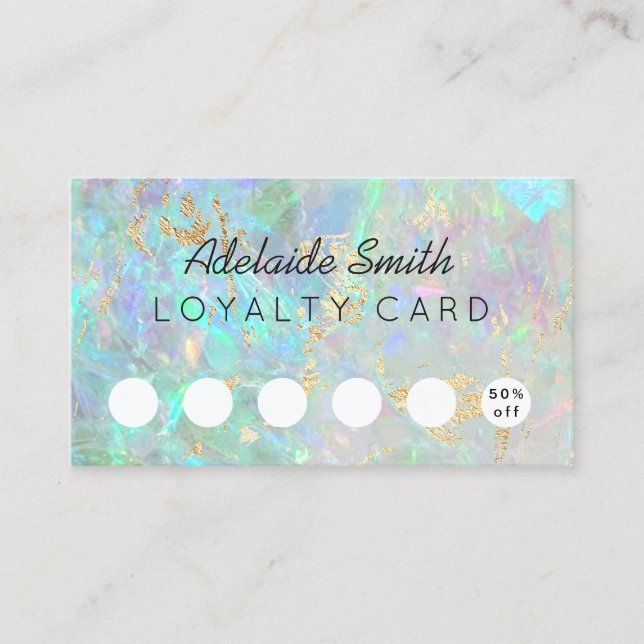 carte de fidélité pastel couleurs opal (Devant)