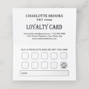Carte De Fidélité Paw chien blanc sur le service de toilettage pour 