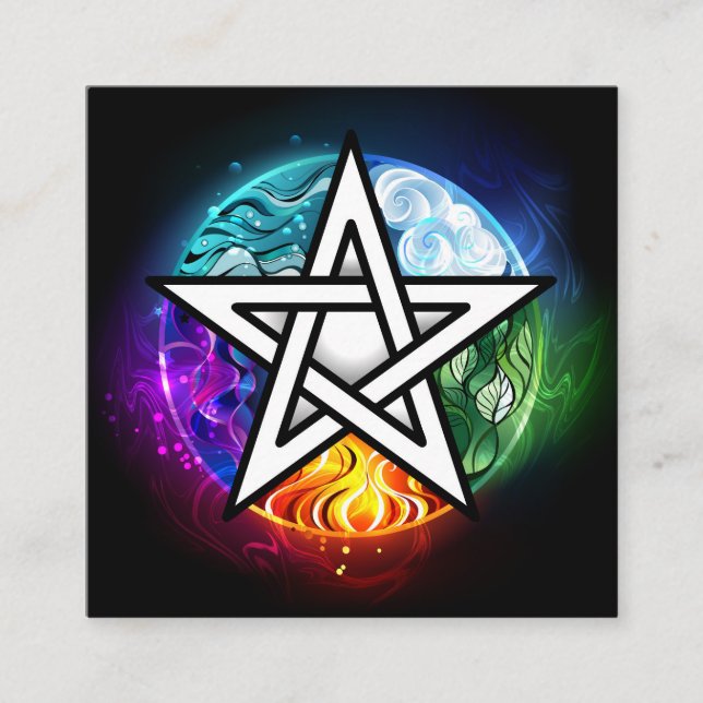 Carte De Fidélité pentagramme wiccan (Devant)