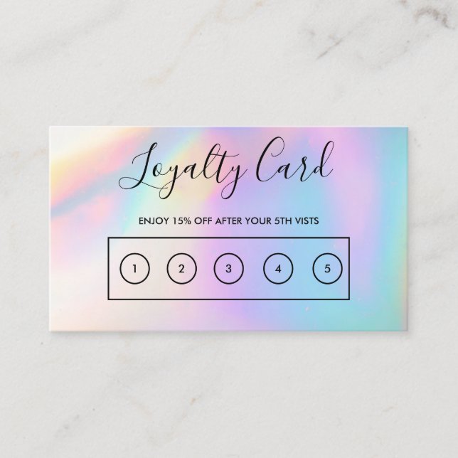 Carte de fidélité personnalisée Faux Pastel (Devant)