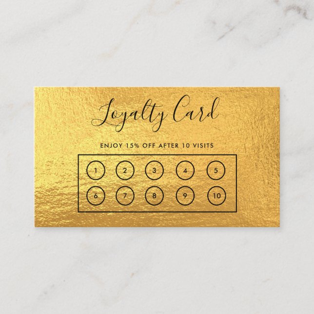 Carte de fidélité personnalisée Gold (Devant)