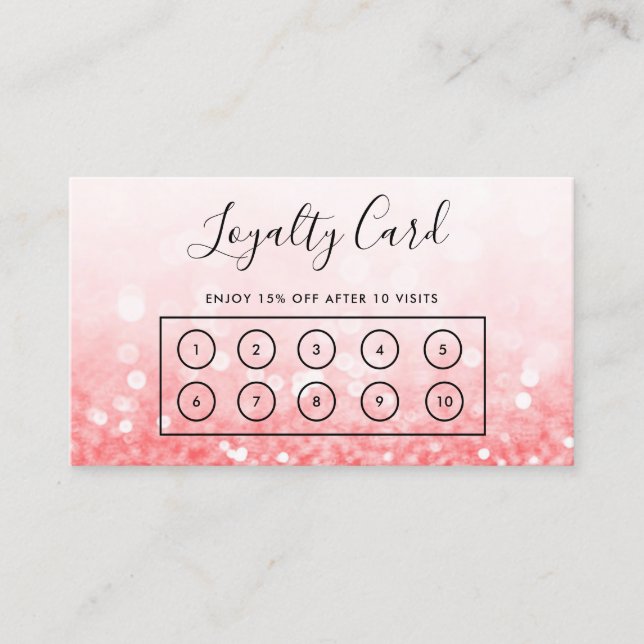 Carte de fidélité personnalisée Parties scintillan (Devant)
