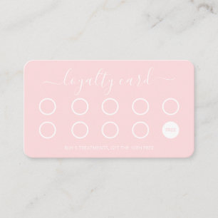 Carte de fidélité personnalisée Script simple rose