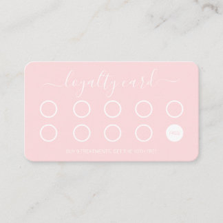 Carte de fidélité personnalisée Script simple rose