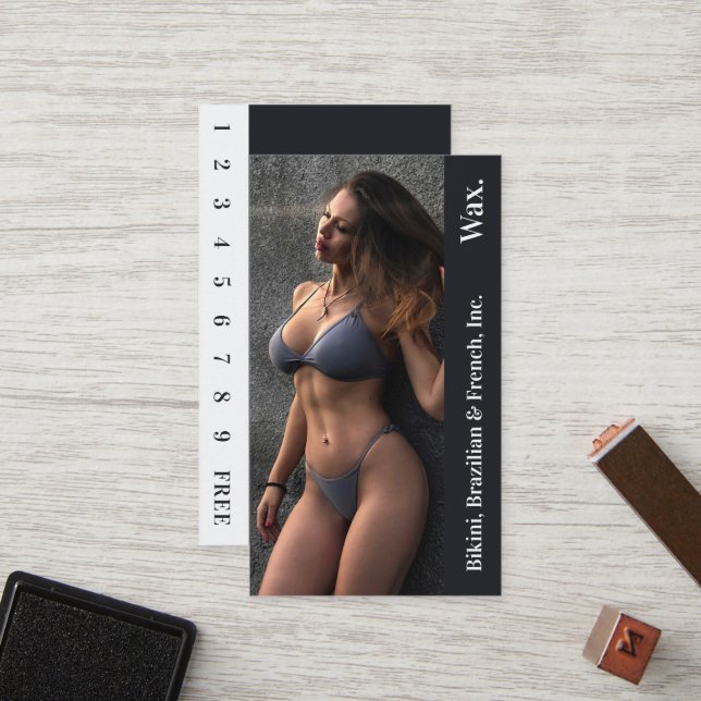 Carte de fidélité photo Bikini Brésil France (Devant/Arrière en situation)
