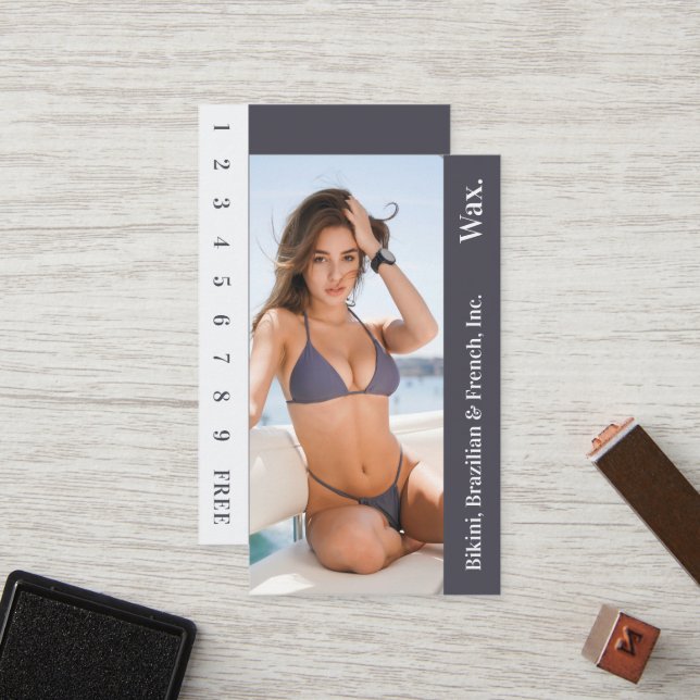 Carte de fidélité photo Bikini Brésil France (Devant/Arrière en situation)