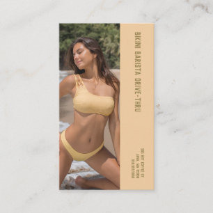 Carte De Fidélité Photo Plage Bikini Barista Double Numéro Café