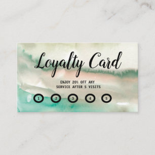 Carte de fidélité plate WATERCOLOR à script sim