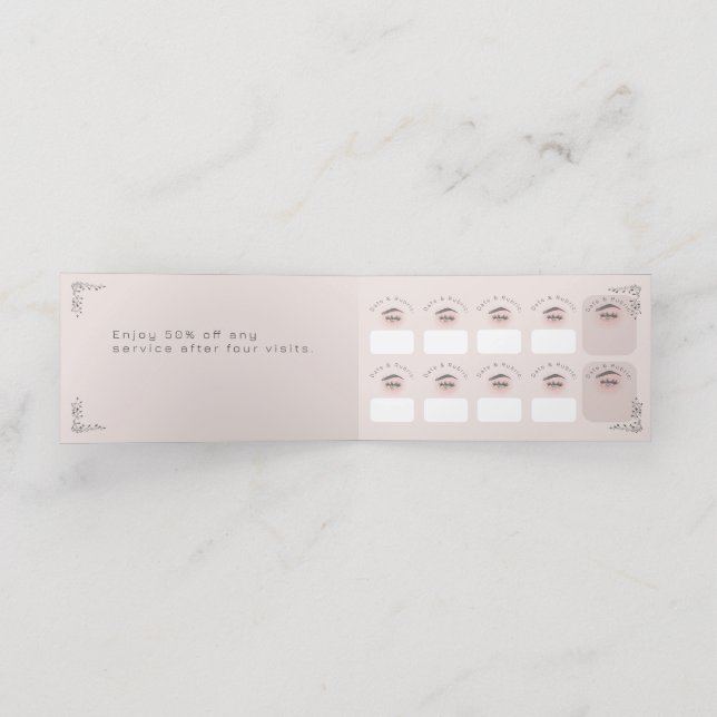 Carte de fidélité pliée Eyelash (Intérieur déplié)