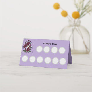 Carte de fidélité pliée fleuriste 20 points  loyalty card
