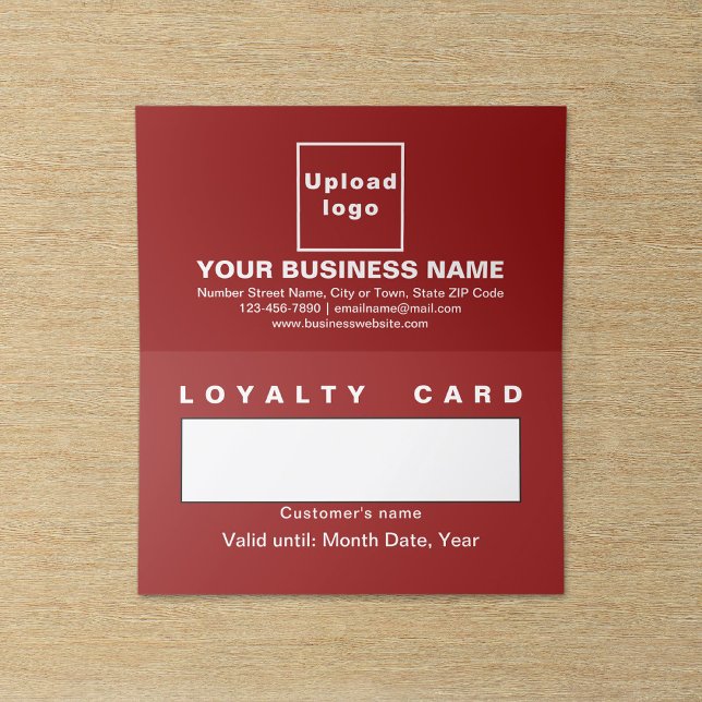 Carte de fidélité pliée rouge affaires (Business red folded loyalty card.)