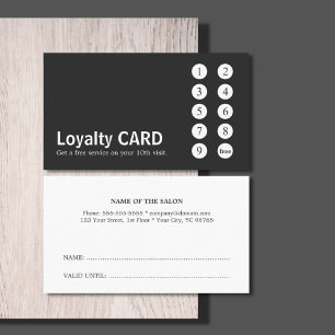 Carte De Fidélité Poinçon minimal moderne de salon de blanc gris