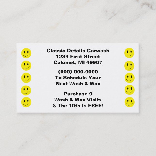 Carte De Fidélité Points de sourire de rétro d'affaires visage (Devant)