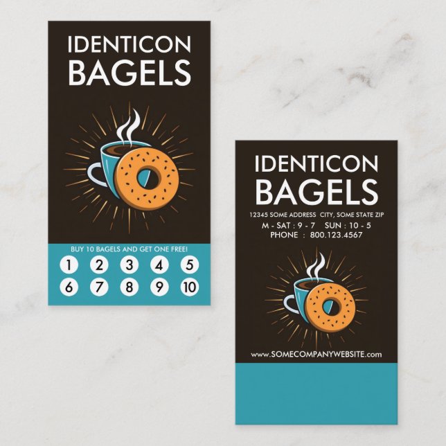 Carte de fidélité pour bagel (Devant / Derrière)